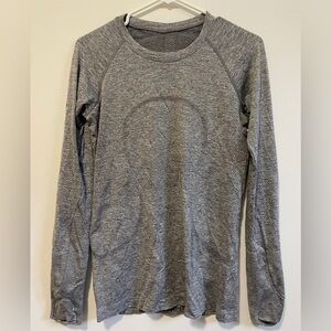 Lululemon Swiftly Tech Long Sleeve Shirt Hip Length Slate/White (Gray)